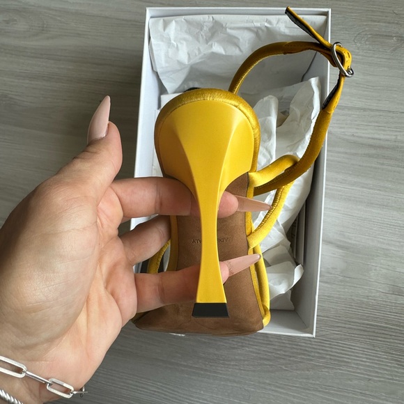 PROENZA SCHOULER YELLOW SATIN HEELS - Picture 5 of 12